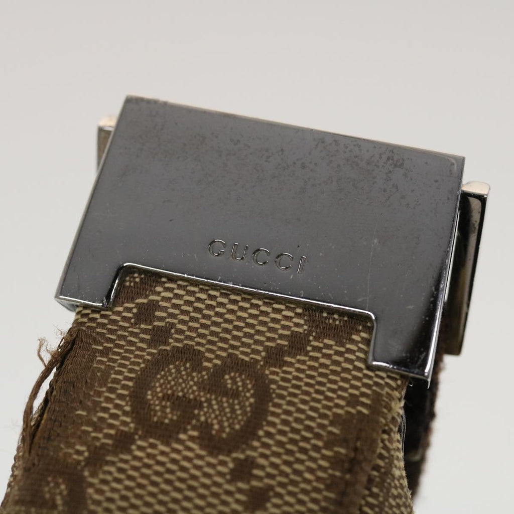 GUCCI GG Canvas Shoulder Bag Beige Dark Brown ti1138