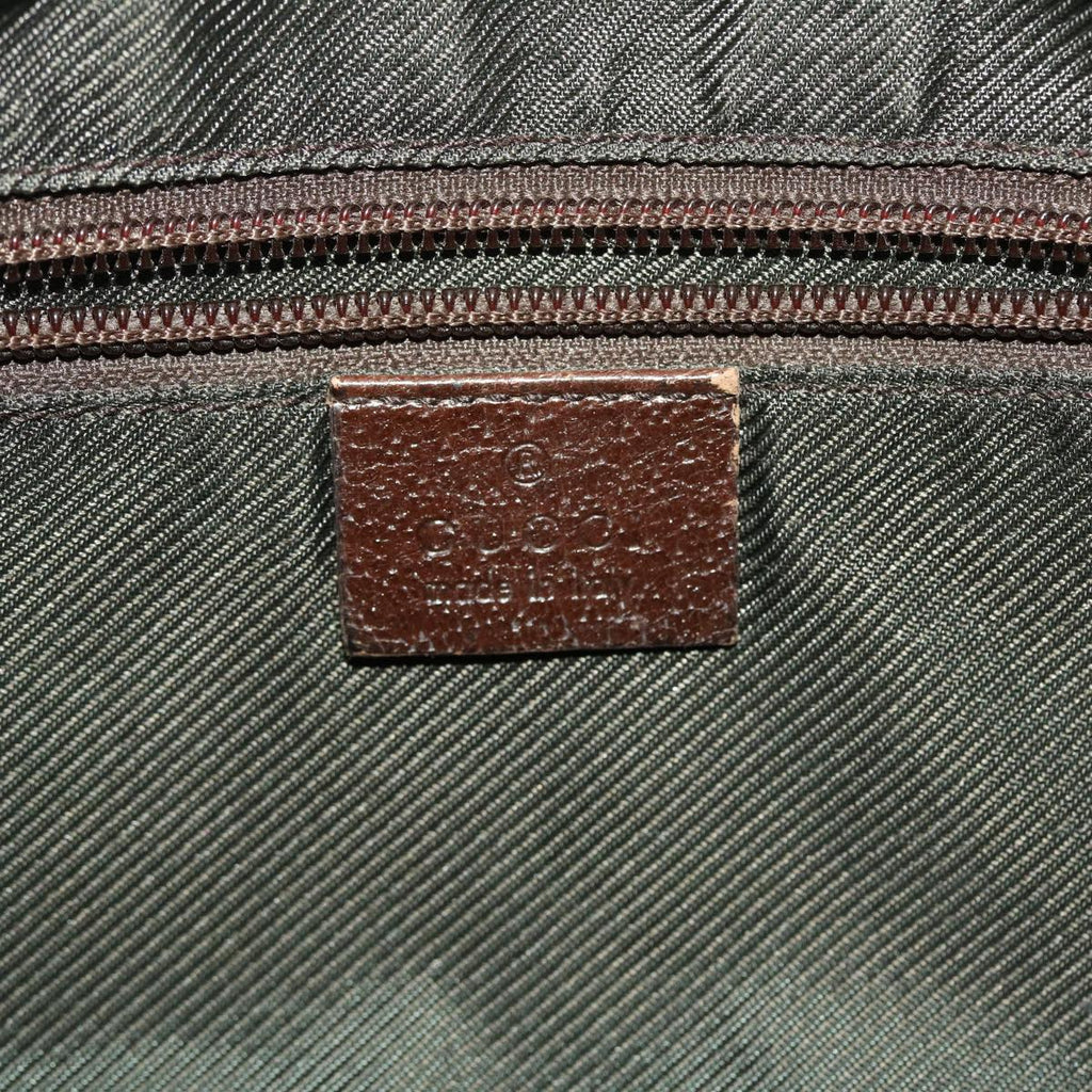 GUCCI GG Canvas Shoulder Bag Beige Dark Brown ti1138