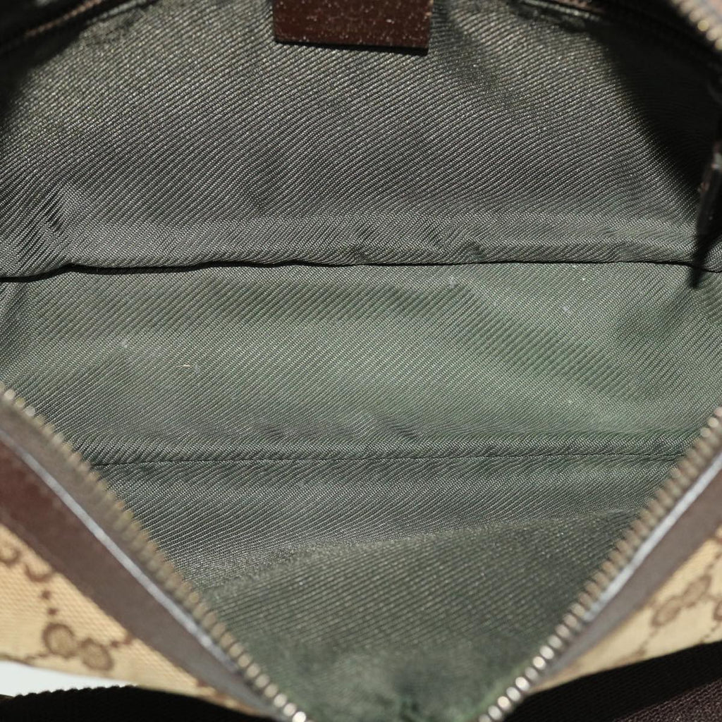 GUCCI GG Canvas Shoulder Bag Beige Dark Brown ti1138