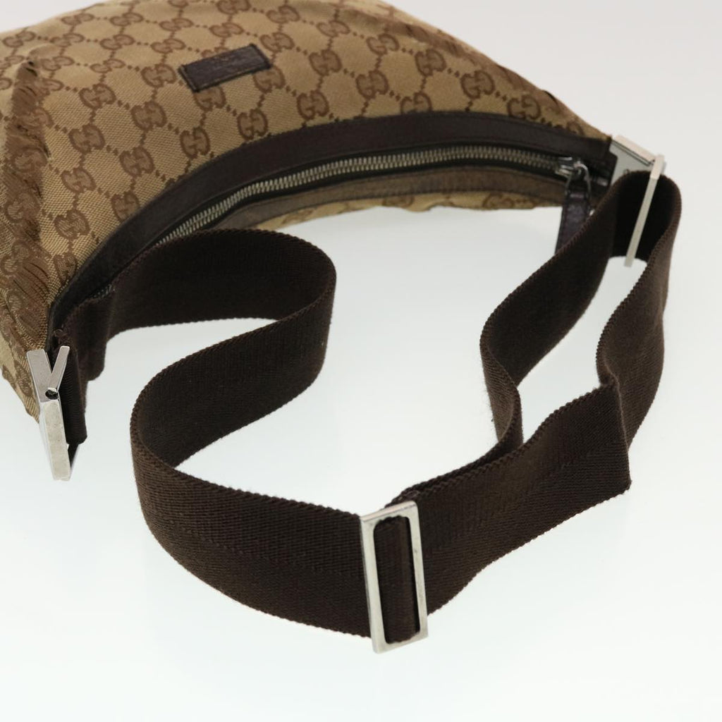 GUCCI GG Canvas Shoulder Bag Beige Dark Brown ti1138