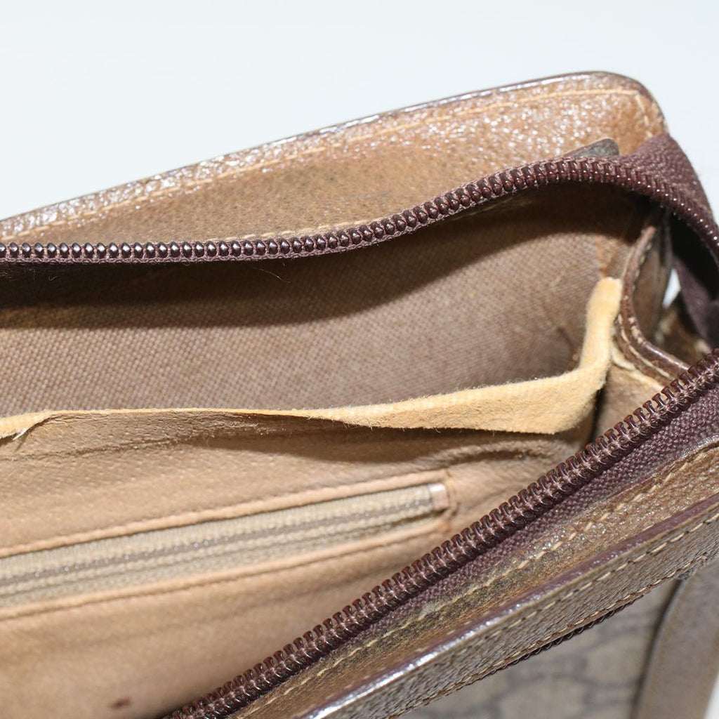 GUCCI GG PLUS Clutch Bag PVC Leather Beige ti1141