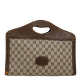 GUCCI GG Canvas Hand Bag PVC Leather Beige ti1150