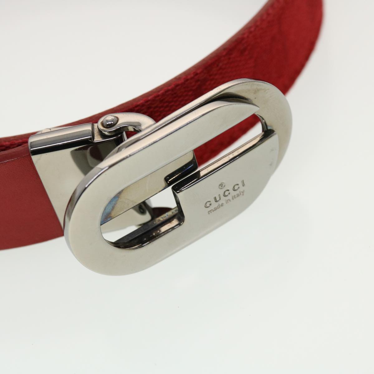 GUCCI GG Canvas Belt Leather 4Set Black Red white ti1159