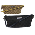 GUCCI GG Canvas Accessory Pouch 2Set Beige Black ti1192