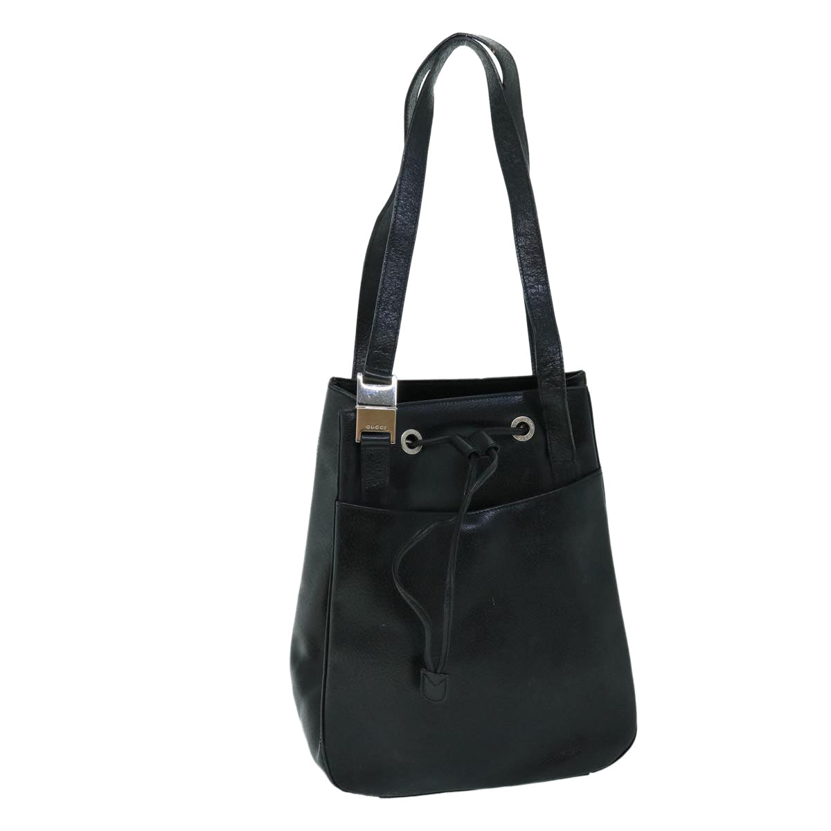GUCCI Shoulder Bag Leather Black ti1242