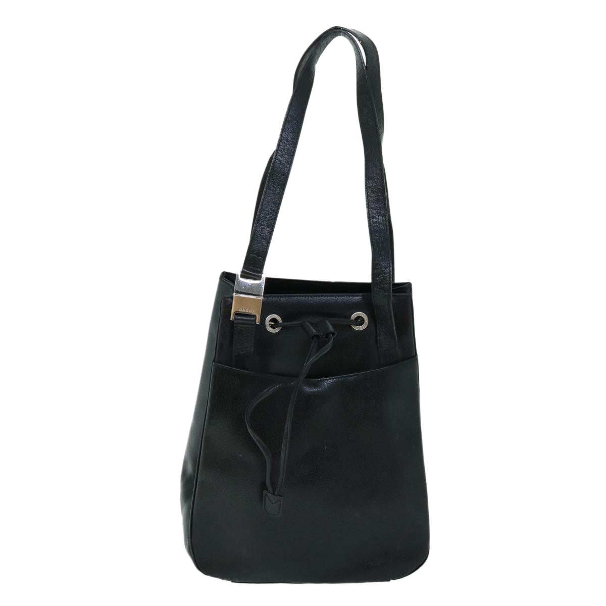 GUCCI Shoulder Bag Leather Black ti1242