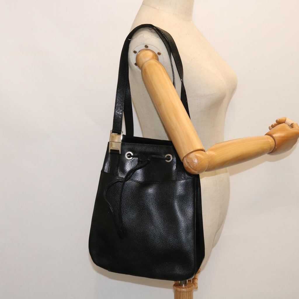 GUCCI Shoulder Bag Leather Black ti1242