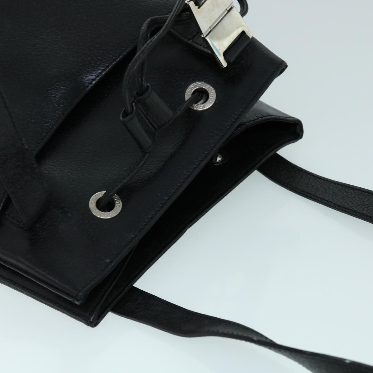 GUCCI Shoulder Bag Leather Black ti1242
