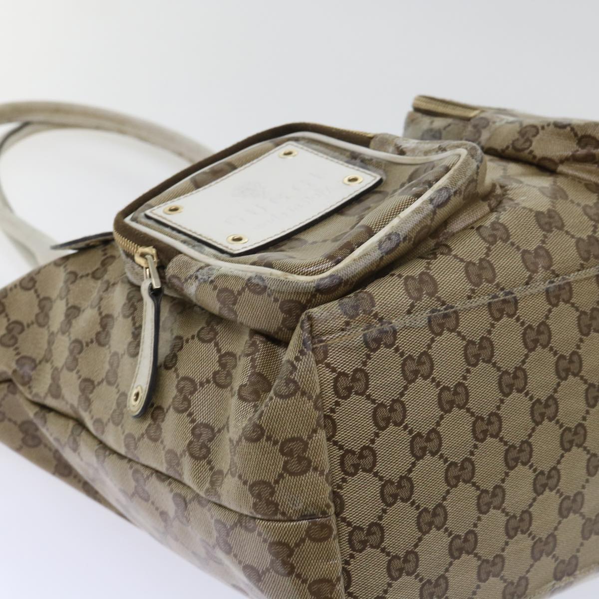 GUCCI GG Crystal Web Sherry Line Shoulder Bag Brown Red Green ti1254