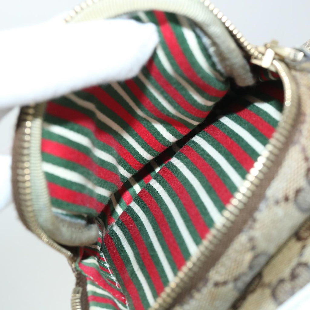 GUCCI GG Crystal Web Sherry Line Shoulder Bag Brown Red Green ti1254