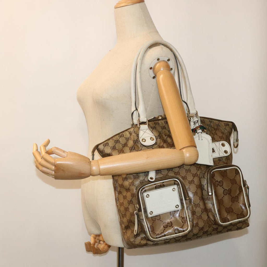 GUCCI GG Crystal Web Sherry Line Shoulder Bag Brown Red Green ti1254