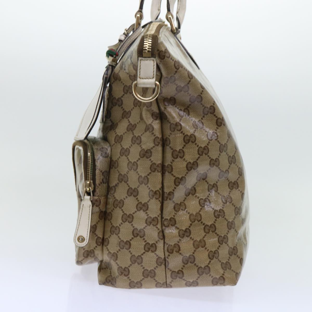 GUCCI GG Crystal Web Sherry Line Shoulder Bag Brown Red Green ti1254