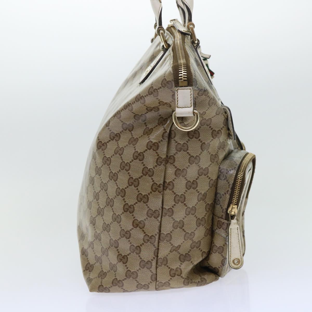 GUCCI GG Crystal Web Sherry Line Shoulder Bag Brown Red Green ti1254
