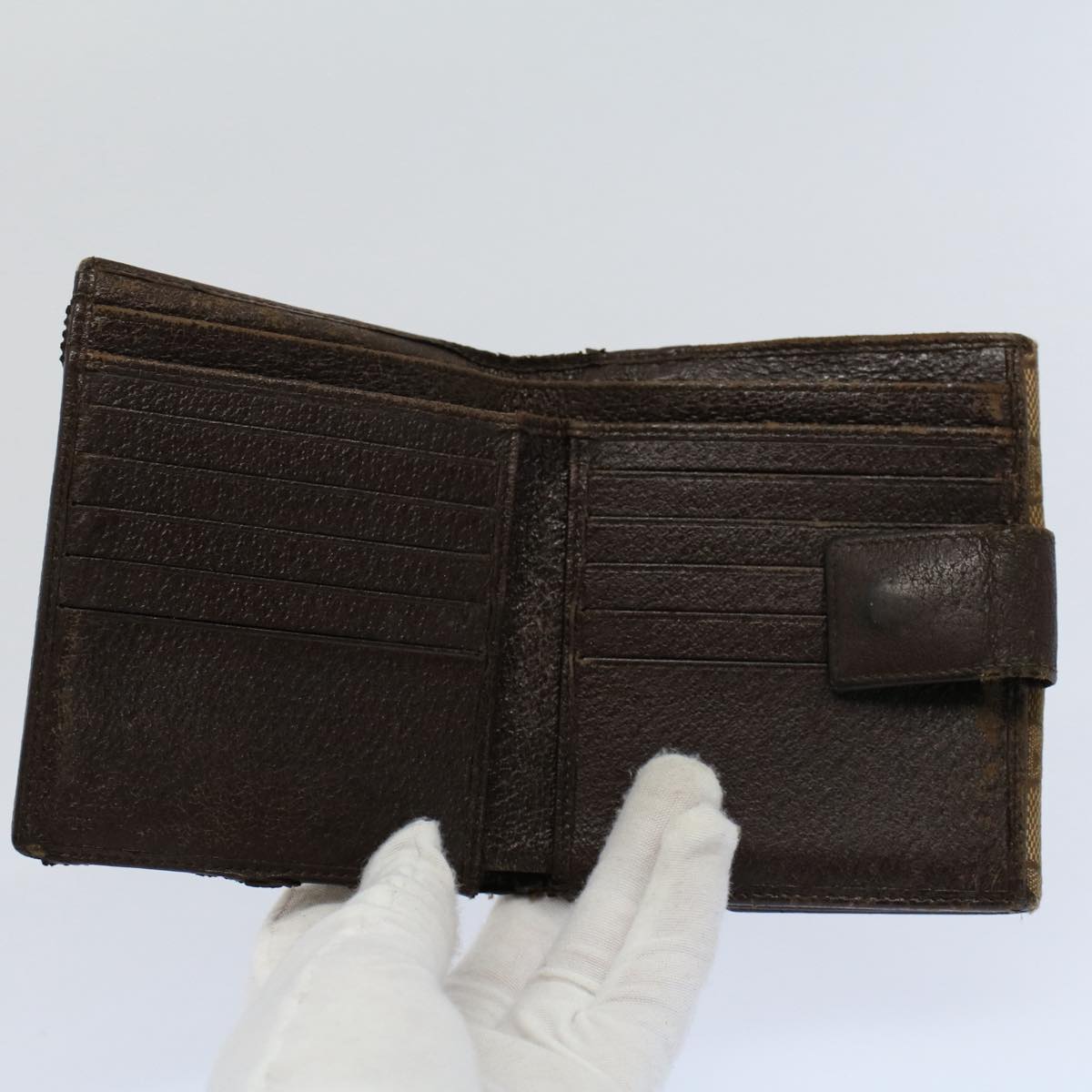 GUCCI GG Canvas Wallet Leather Canvas 7Set Beige ti1256