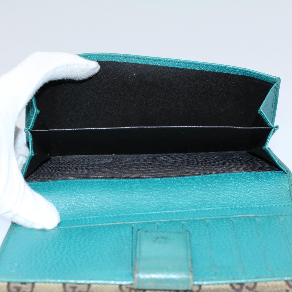 GUCCI GG Canvas Wallet Leather Canvas 7Set Beige ti1256