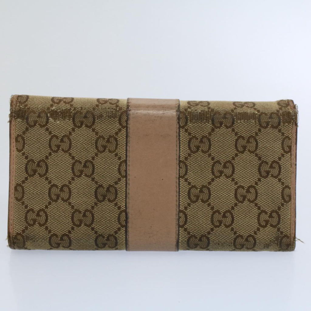 GUCCI GG Canvas Wallet Leather Canvas 7Set Beige ti1256
