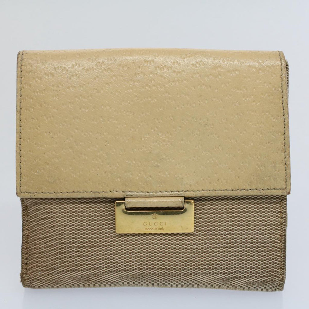 GUCCI GG Canvas Wallet Leather Canvas 7Set Beige ti1256