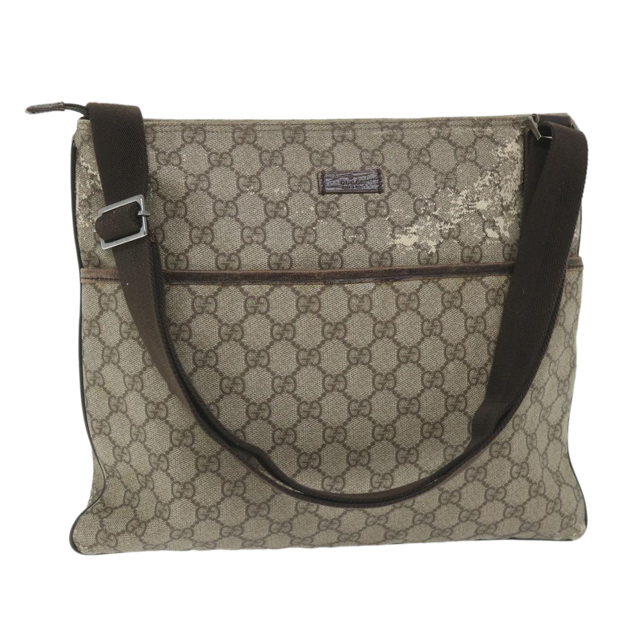 GUCCI GG Canvas Shoulder Bag Coated Canvas Beige 141198 ti1265