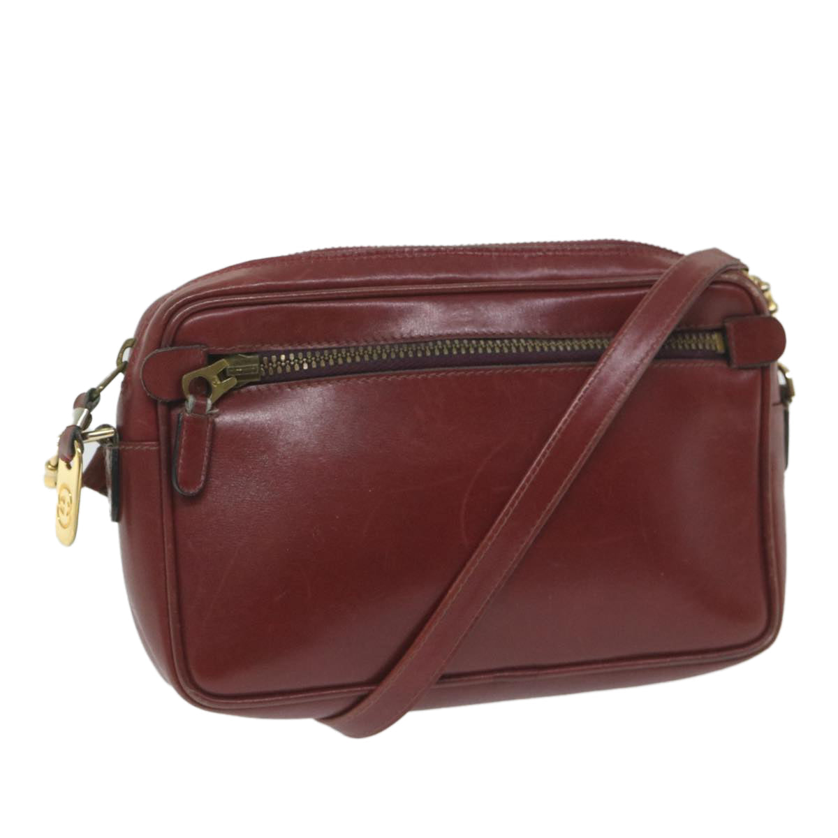 GUCCI Shoulder Bag Leather Red ti1270