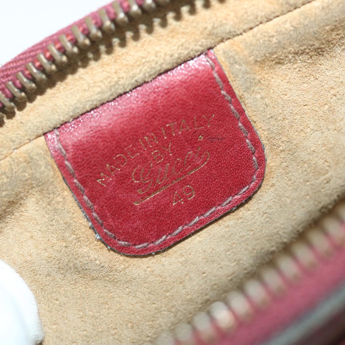 GUCCI Shoulder Bag Leather Red ti1270