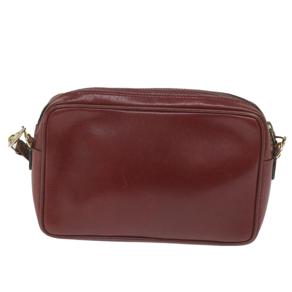 GUCCI Shoulder Bag Leather Red ti1270