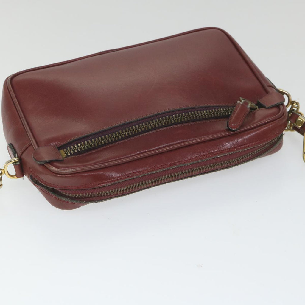 GUCCI Shoulder Bag Leather Red ti1270