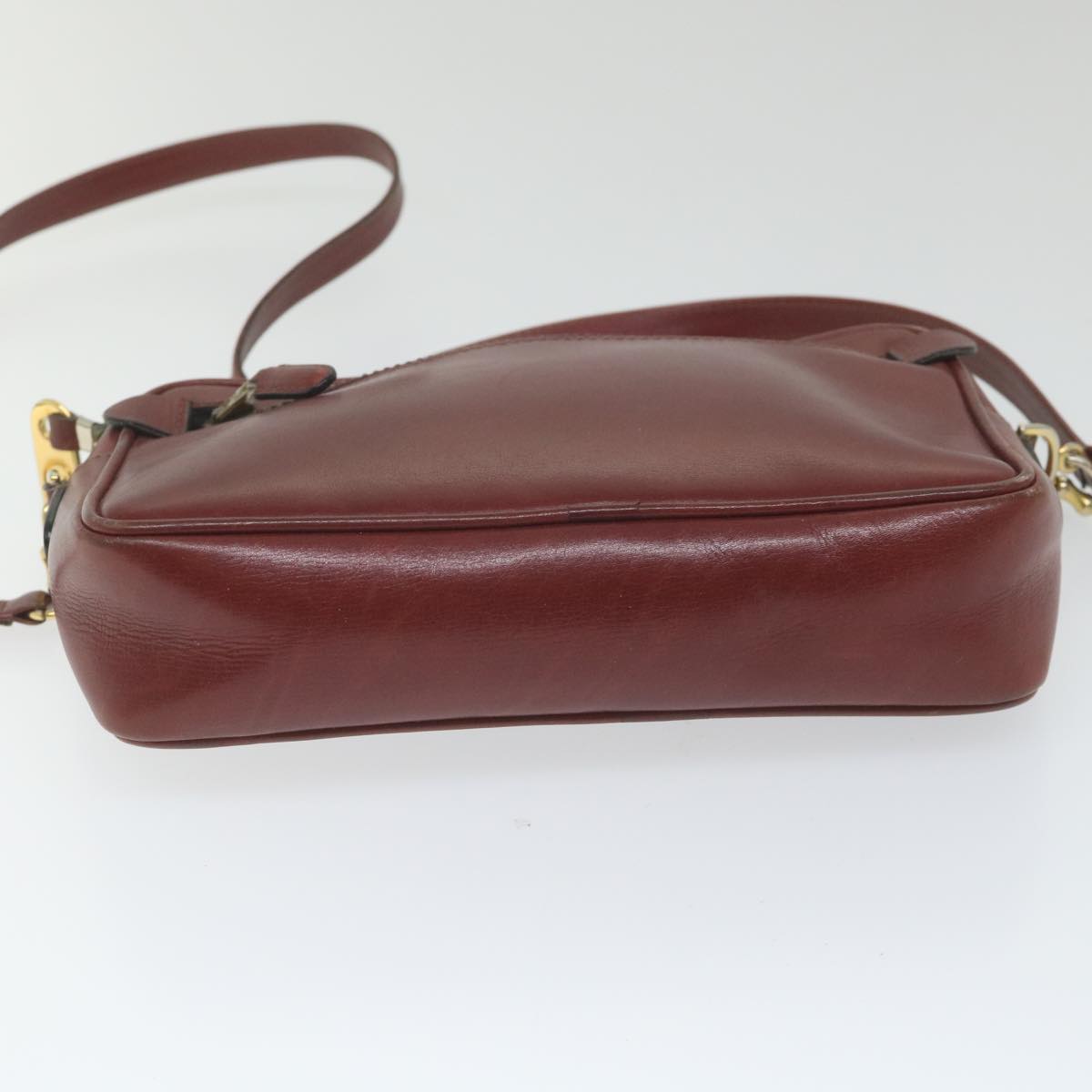 GUCCI Shoulder Bag Leather Red ti1270