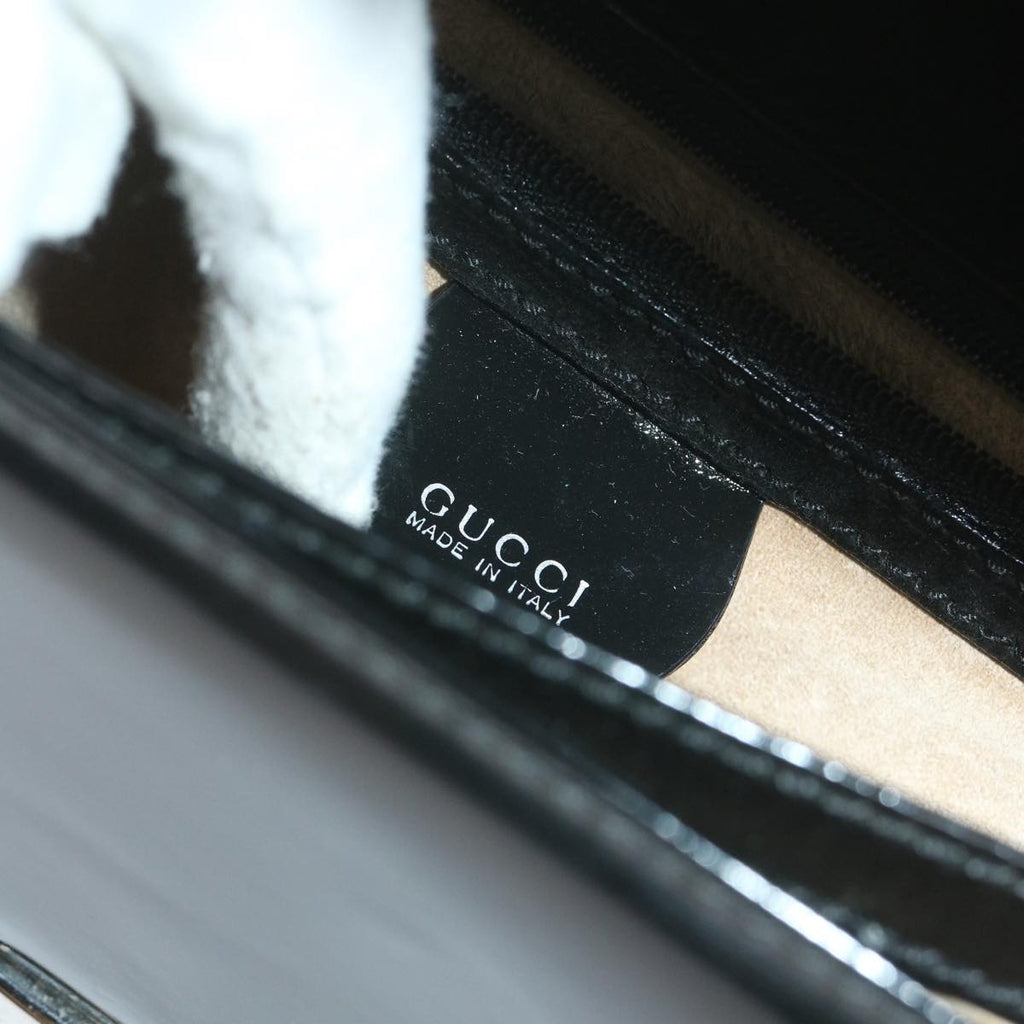 GUCCI Clutch Bag Enamel Black 018 122 1940 ti1276