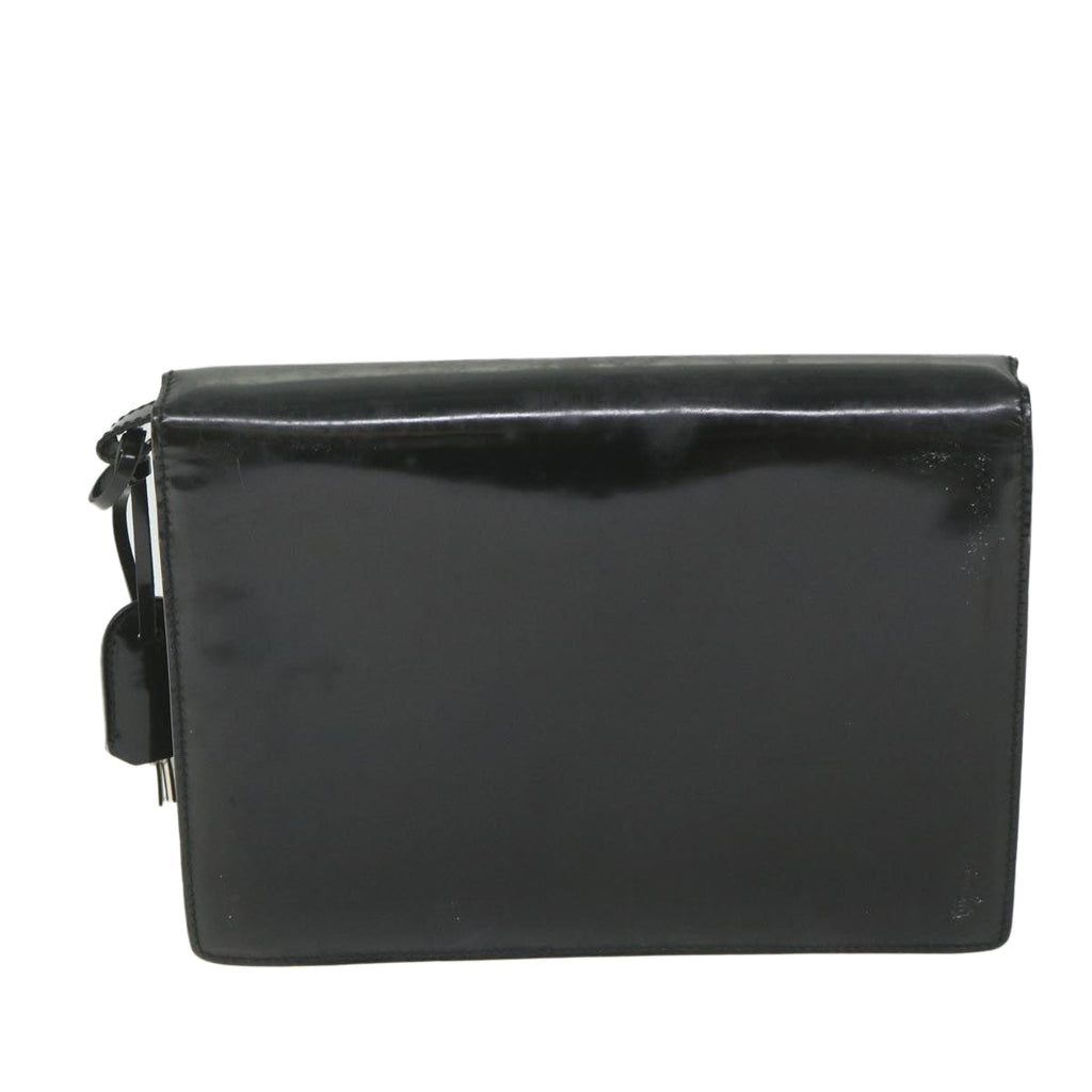 GUCCI Clutch Bag Enamel Black 018 122 1940 ti1276