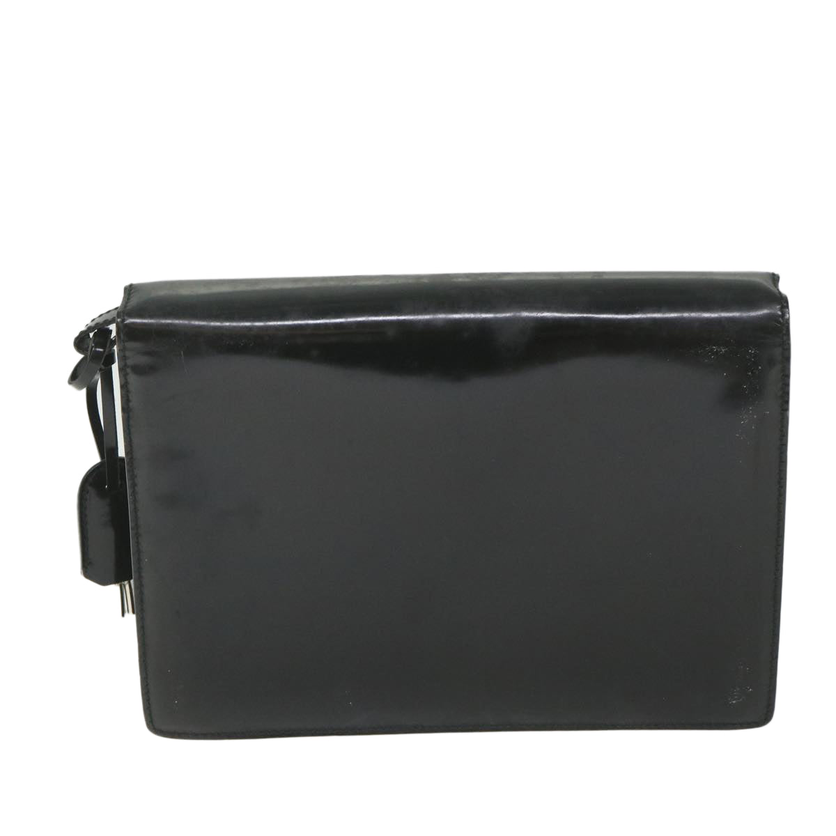 GUCCI Clutch Bag Enamel Black 018 122 1940 ti1276