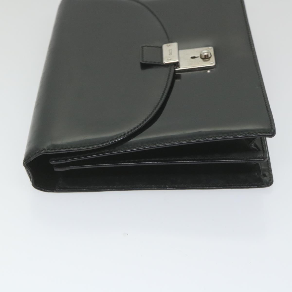 GUCCI Clutch Bag Enamel Black 018 122 1940 ti1276