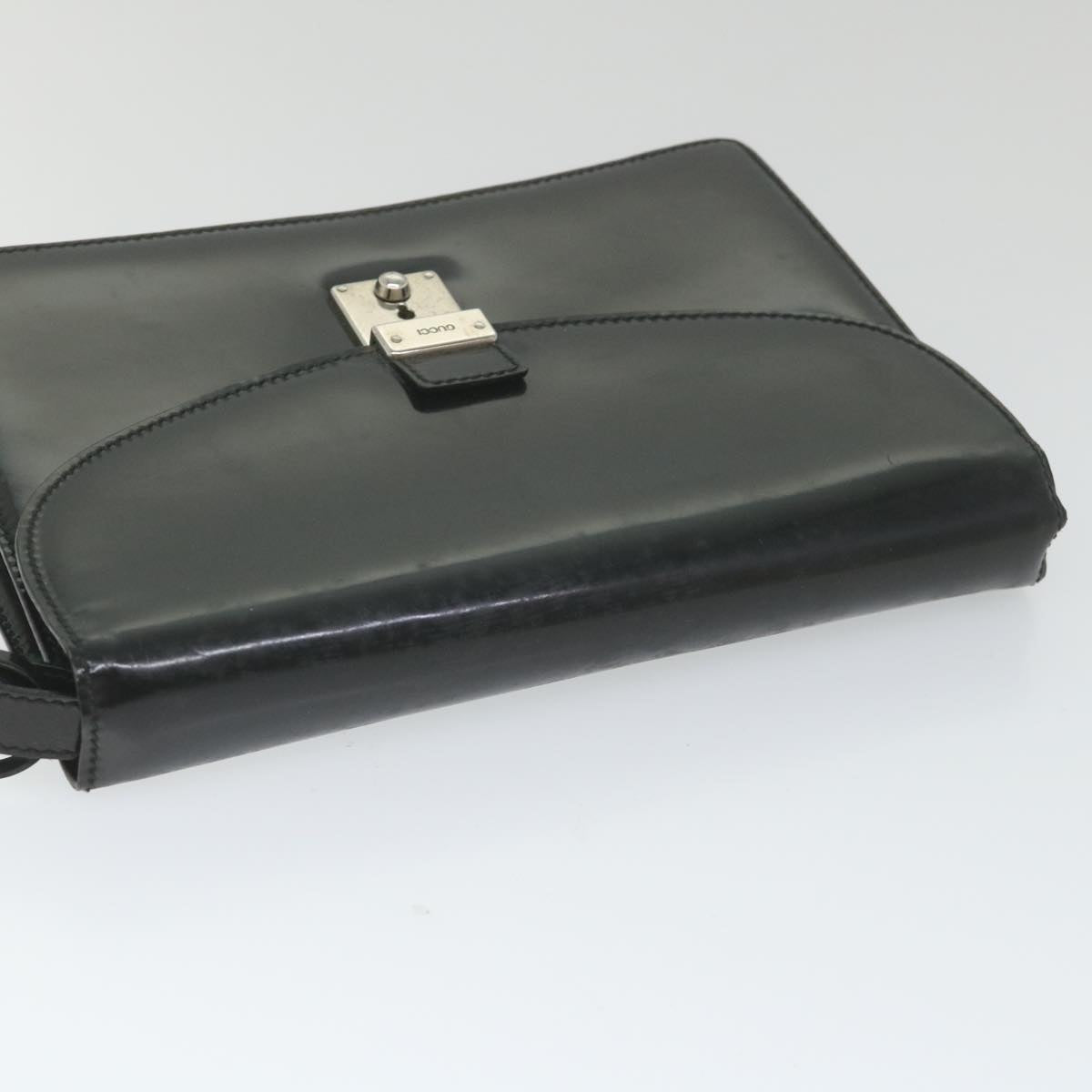 GUCCI Clutch Bag Enamel Black 018 122 1940 ti1276
