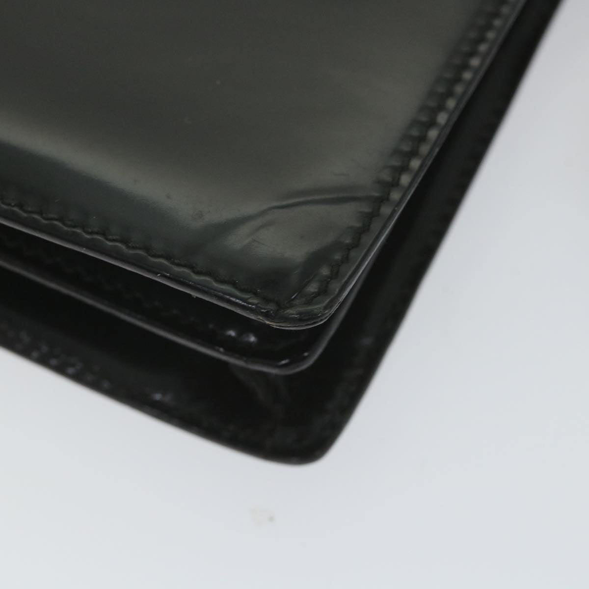 GUCCI Clutch Bag Enamel Black 018 122 1940 ti1276