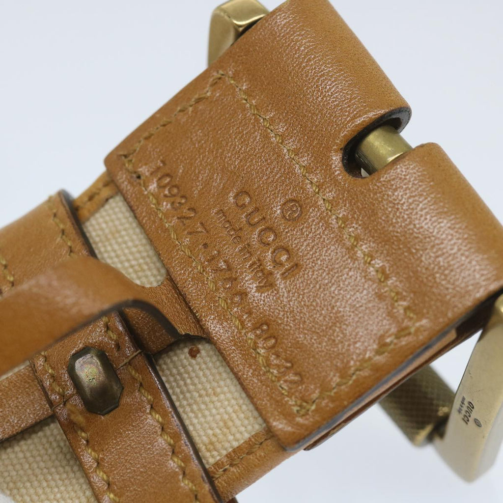 GUCCI Belt Canvas 30.3""-32.3"" Beige Brown 109327 ti1278