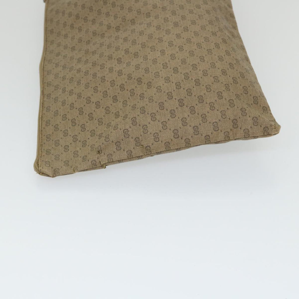 GUCCI GG PLUS Canvas Clutch Bag PVC Leather 2Set Beige ti1279