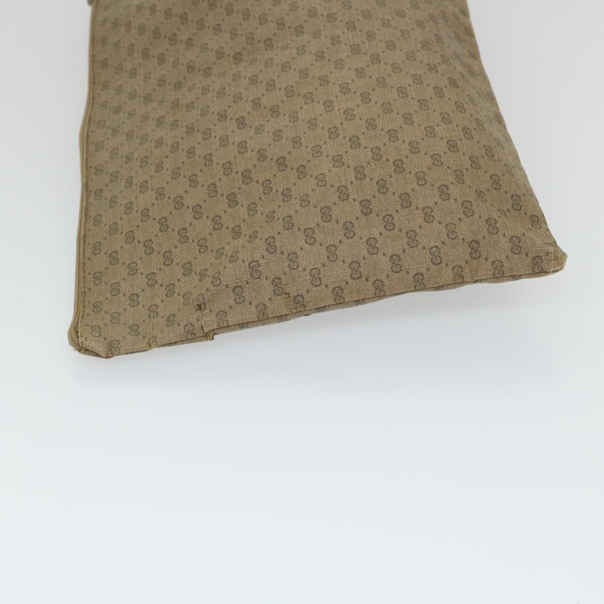 GUCCI GG PLUS Canvas Clutch Bag PVC Leather 2Set Beige ti1279
