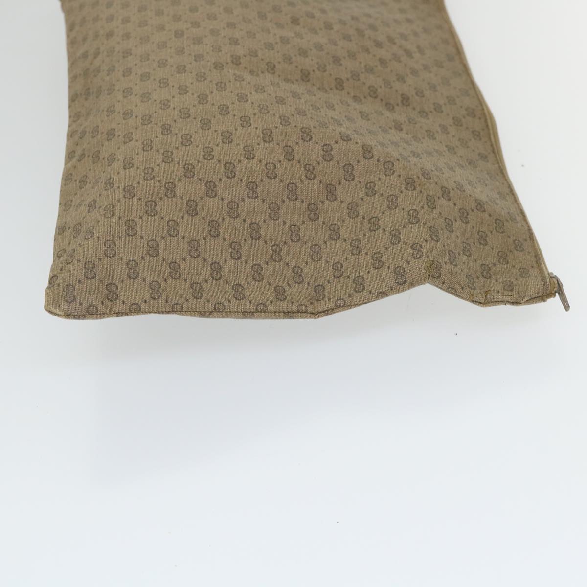 GUCCI GG PLUS Canvas Clutch Bag PVC Leather 2Set Beige ti1279