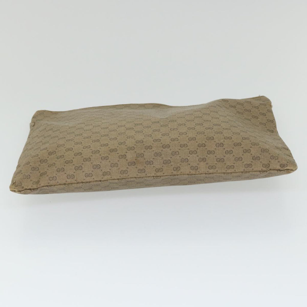 GUCCI GG PLUS Canvas Clutch Bag PVC Leather 2Set Beige ti1279