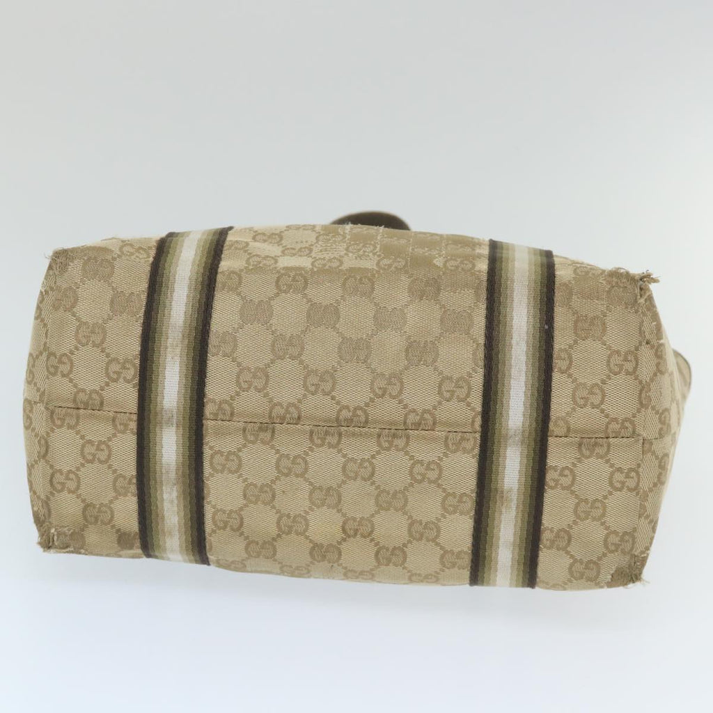 GUCCI GG Canvas Sherry Line Tote Bag Beige Gold 187896 ti1281