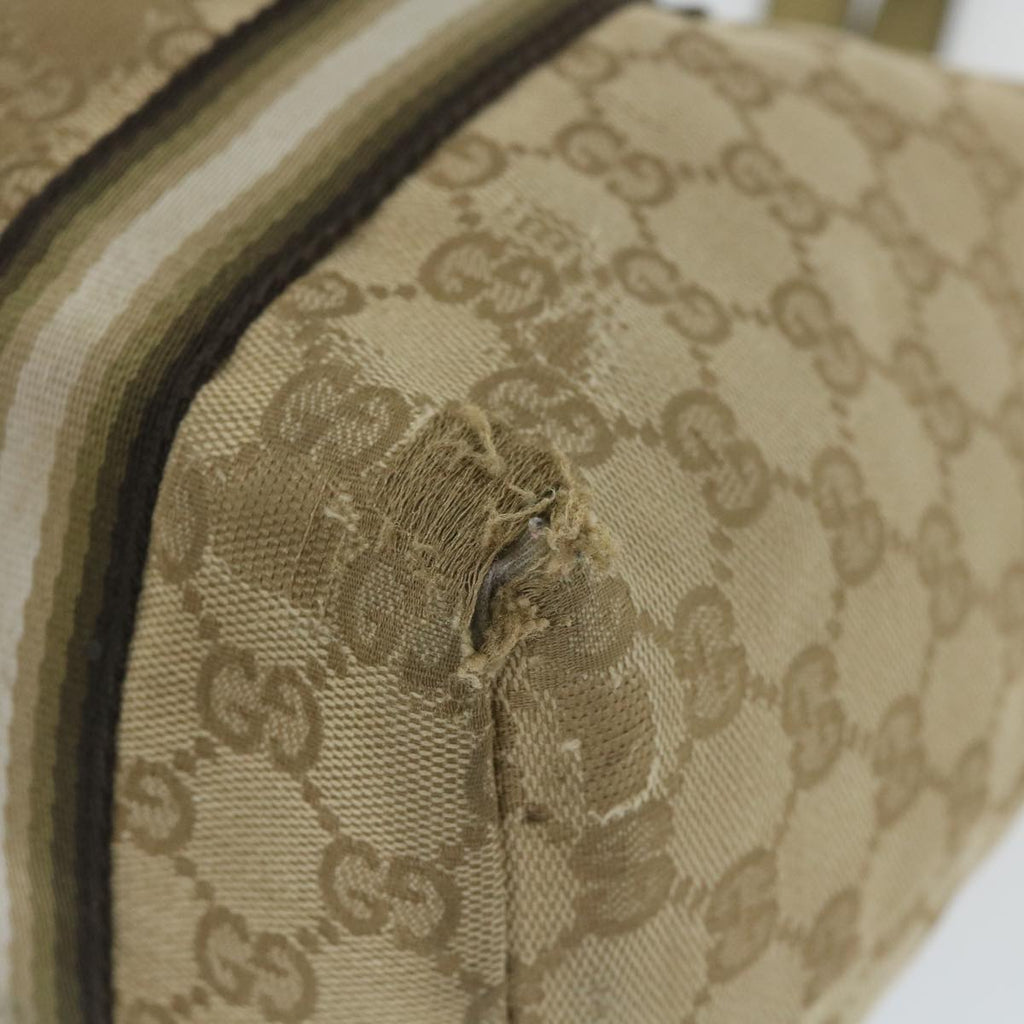 GUCCI GG Canvas Sherry Line Tote Bag Beige Gold 187896 ti1281