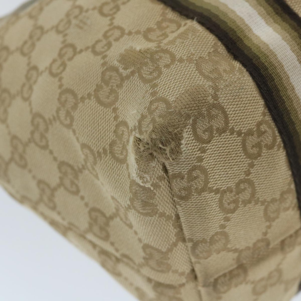 GUCCI GG Canvas Sherry Line Tote Bag Beige Gold 187896 ti1281