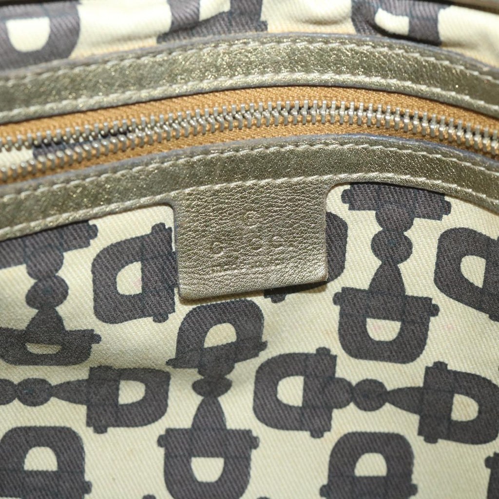 GUCCI GG Canvas Sherry Line Tote Bag Beige Gold 187896 ti1281