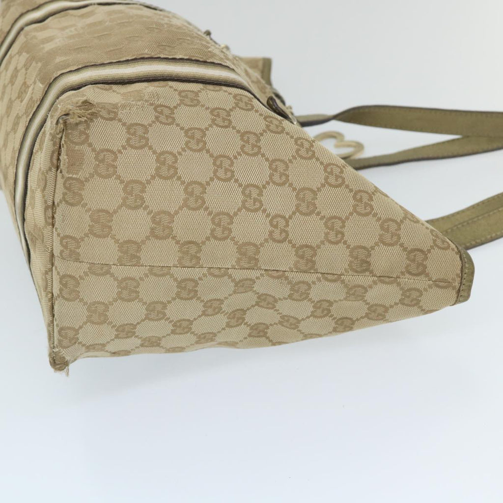 GUCCI GG Canvas Sherry Line Tote Bag Beige Gold 187896 ti1281