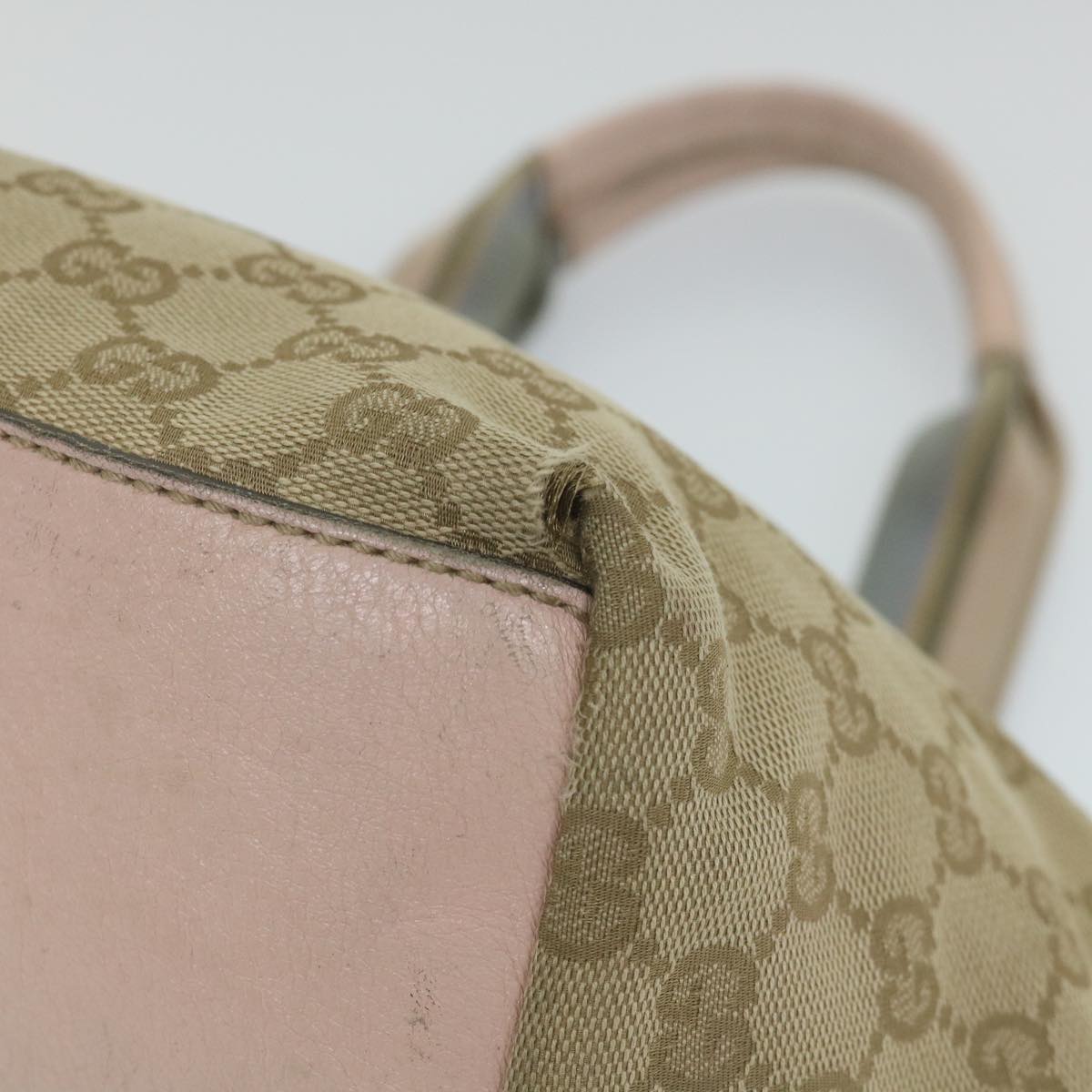 GUCCI GG Canvas Sherry Line Tote Bag Beige Pink blue 131228 ti1284