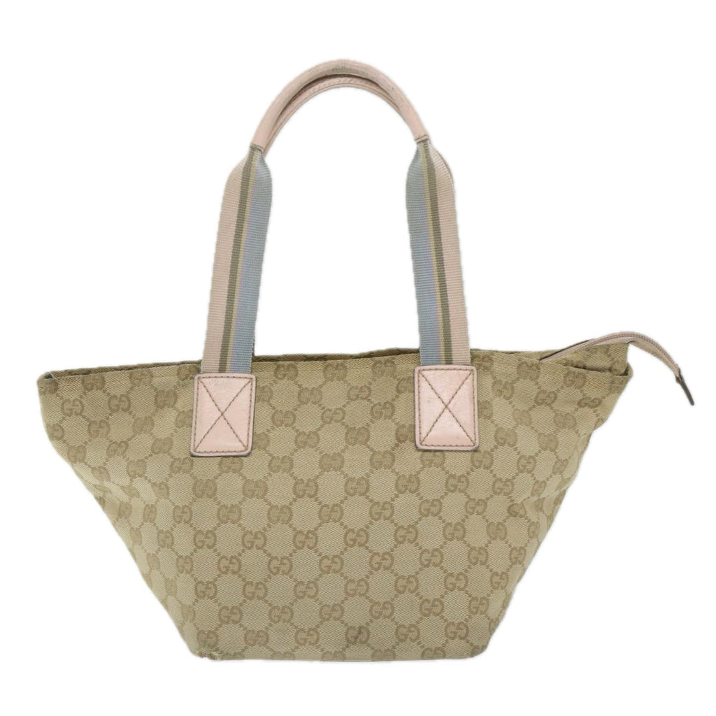 GUCCI GG Canvas Sherry Line Tote Bag Beige Pink blue 131228 ti1284