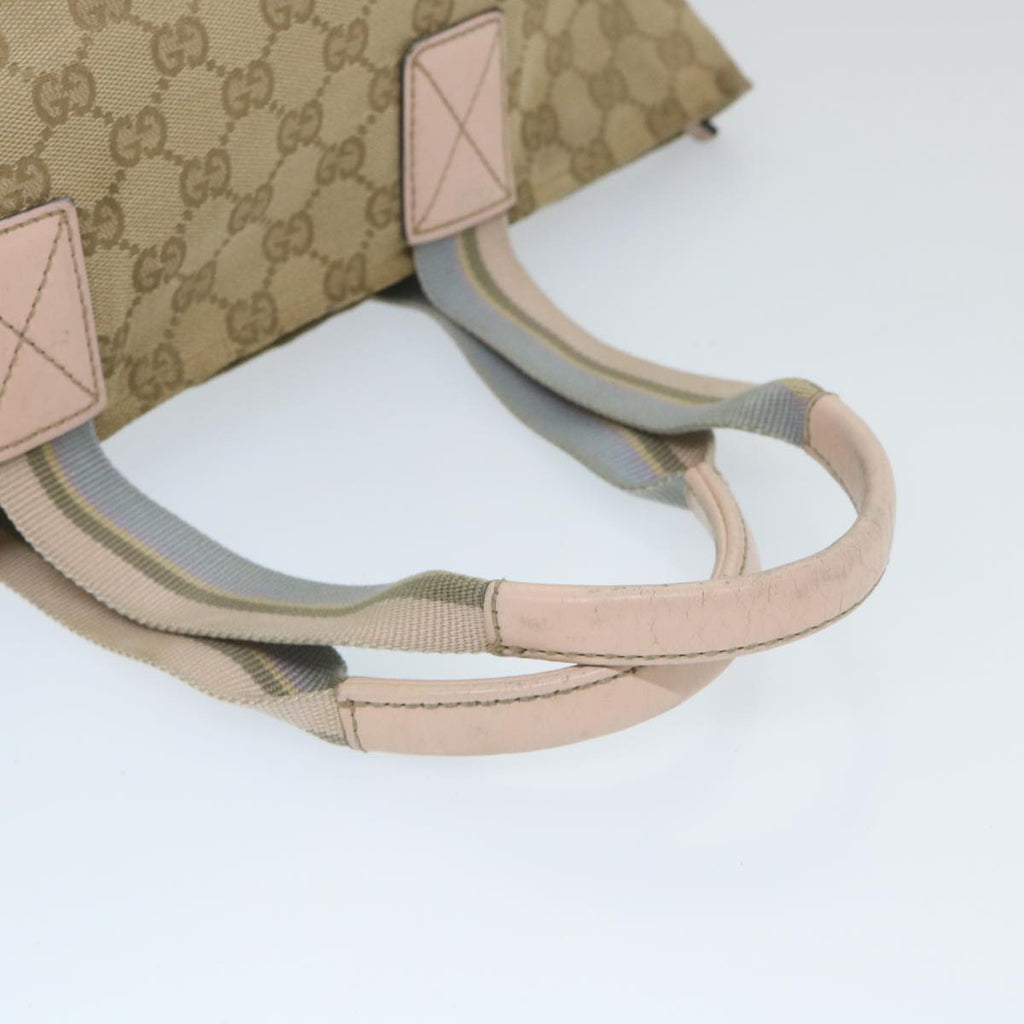 GUCCI GG Canvas Sherry Line Tote Bag Beige Pink blue 131228 ti1284