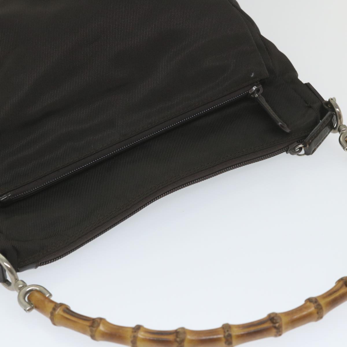 GUCCI Bamboo Shoulder Bag Nylon 2way Brown 000 2404 0509 ti1291