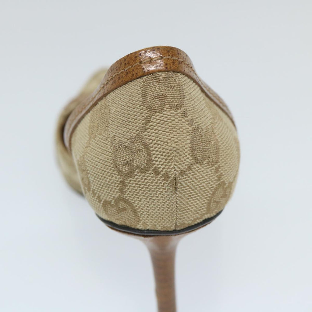 GUCCI GG Canvas High Heels 34.5C Beige ti1314