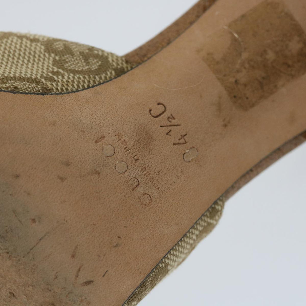 GUCCI GG Canvas High Heels 34.5C Beige ti1314