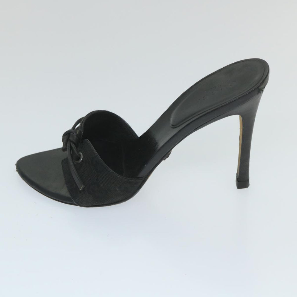 GUCCI GG Canvas High Heels 34C Black ti1315
